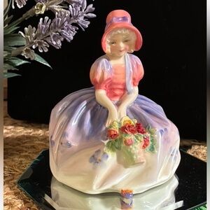 Royal Doulton Pink and Purple “Monica” ceramic painted Statue